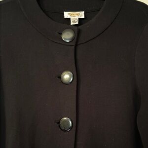 Talbots Black Knit Sweater with Glossy Buttons